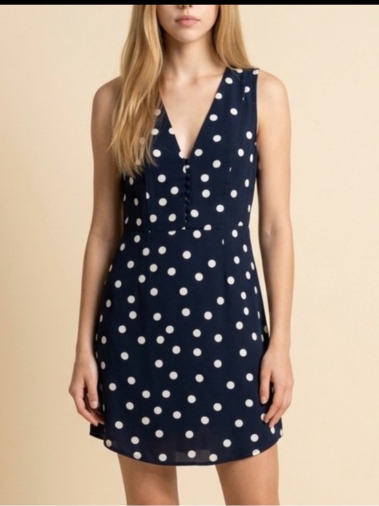 A.New Day Dresses & Skirts - Sleeveless Navy Polka Dot Mini Dress